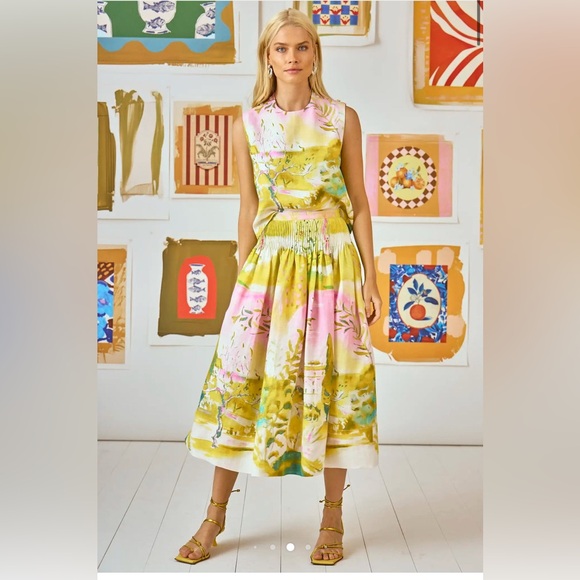 Floral Multicolor Skirt and Top - Picture 1 of 3